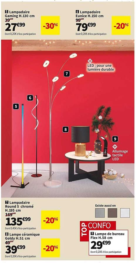 Promo Lampadaire Gaming H 130 Cm Lampadaire Eunice H 150 Cm