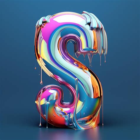 Letras Renderizadas En D Texto Goteando Con Colores Frescos En D