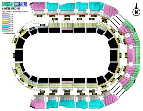 Seating Chart and View Information for Section 105 at Spokane Arena 37