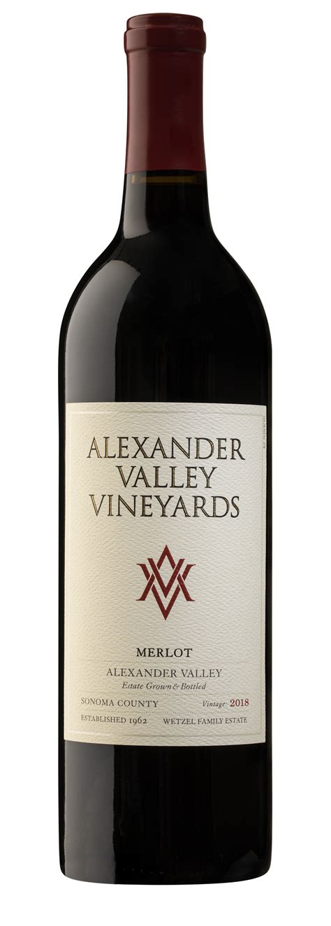 AVV Merlot 2018 Bottle Shot Alexander Valley Vineyards