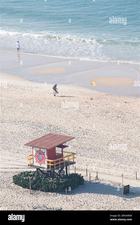 Rio De Janeiro Brazil South America Morning Activities On A Desert Copacabana Beach One Of