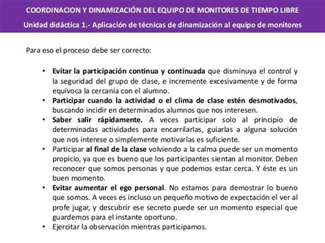 COORDINACION Y DINAMIZACIÓN DEL EQUIPO DE MONITORES DE TIEMPO LIBRE