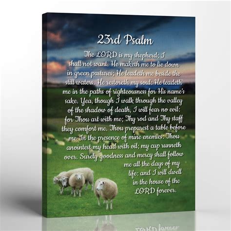 Psalms 23 Wall Art Canvas Frame The Lord Is My Shepherd Wall Art