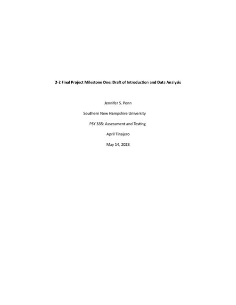 Psy Milestone One Final Project Milestone One Draft Of