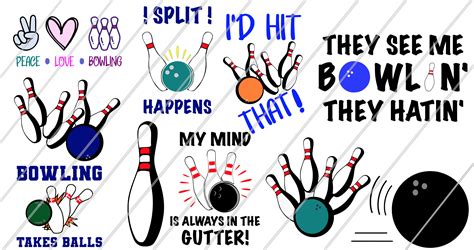 Funny Bowling Svg Cricut Silhouette Cameo Bowling Clipart Etsy