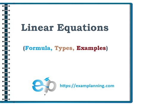 Linear Equations (Types and Solved Examples) – ExamPlanning