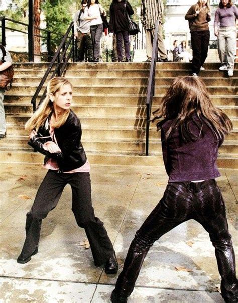 Buffy And Faith Fighting After Faith Comes Out Of A Coma Buffy The Vampire Slayer Pinterest