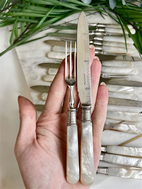 Set Of 11 Antique Fruit Or Dessert Cutlery Sets Knives And Forks