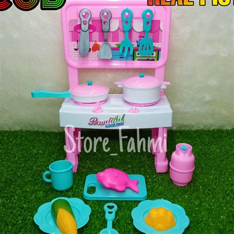 Jual Mainan Kitchen Table Baterai Cooking Set Mainan Masak Masakan