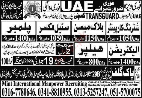 Mint International Manpower Recruiting Uae Jobs Job