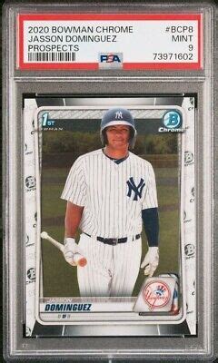 2020 Bowman Chrome Prospects JASSON DOMINGUEZ 1st Card RC PSA 9 Mint NY