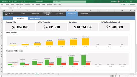 Valuation Excel Spreadsheet Template - LUZ Templates