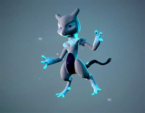 Mewtwo Rig Pose Turntable 3d Character Rigged Cgtrader