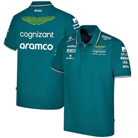 Aston Martin Aramco Cognizant F Polo De Manga Corta Para Hombre