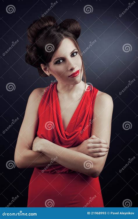 Girl Red Dress Stock Image Image Of Color Beautiful 21968993