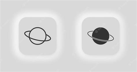 Icono De Saturno Planeta Y Símbolo De Anillo Signo Vector Espacial Vector Premium