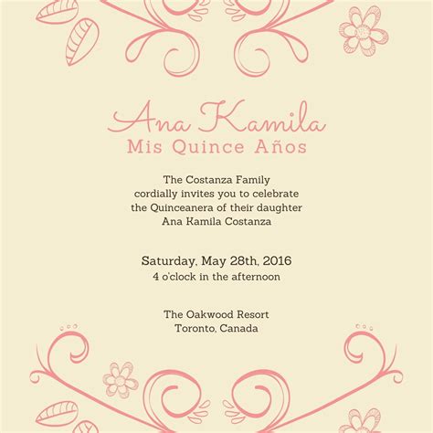 Quinceanera Invitations Template | Templates Hexagon
