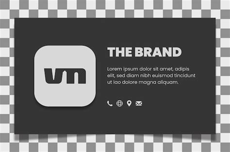 Um anúncio em preto e branco para o logotipo da marca vn Vetor Premium