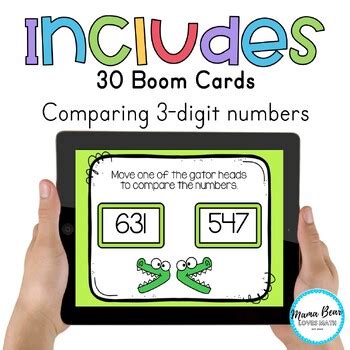 Comparing 3 Digit Number Boom Cards By Mama Bear Loves Math TPT