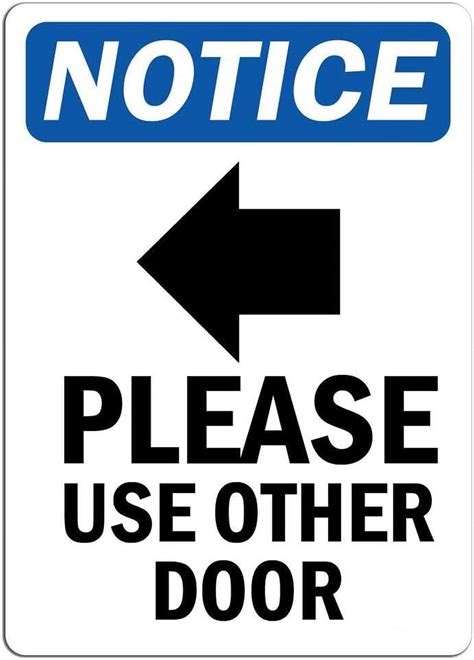 Notice Notice Please Use Other Door Sign With Symbol Label Decal Sticker Store Sign Sticks