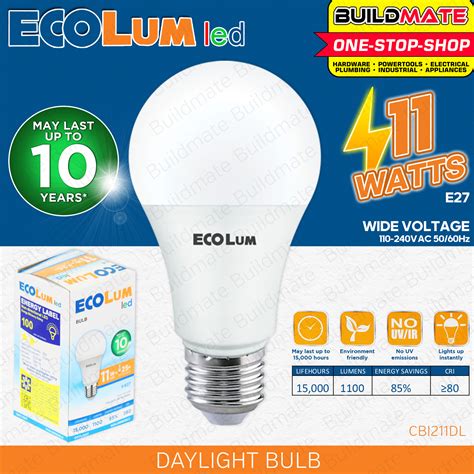 Buildmate Ecolum Led Bulb E27 Daylight Premium 3w 15w 6500k Led Light Bulb Led Lite Office