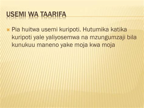 Kiswahili Kwa Darasa La Nane Usemi Halisi Na Usemi Taarifa Na Matumizi