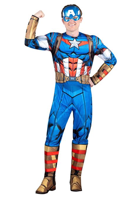 Adult Captain America Muscle Costume Superhero Costumes