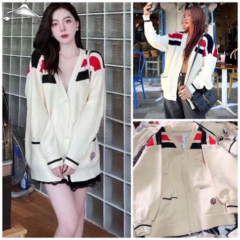 Áo Cardigan len phối kẻ ngang vai siêu hot Áo Khoác Cardigan Unisex Nam Nữ siêu xinh siêu dầy