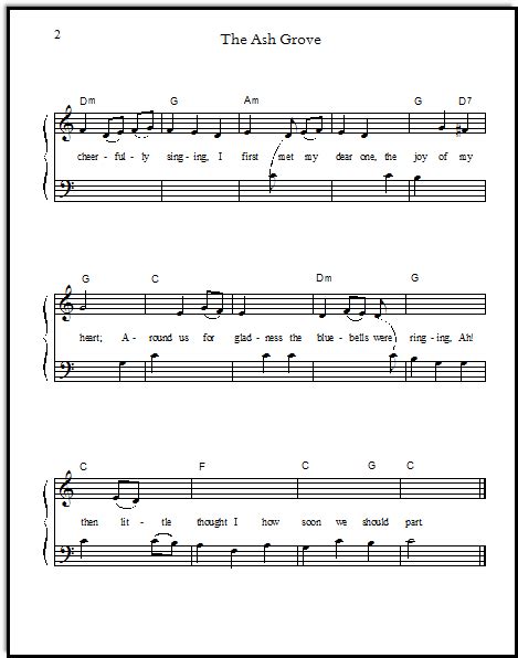 Ash Grove Free Sheet Music, All Instruments