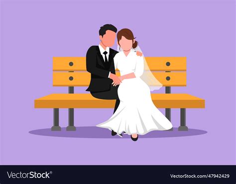 Character Flat Drawing Romantic Married Couple Vector Image