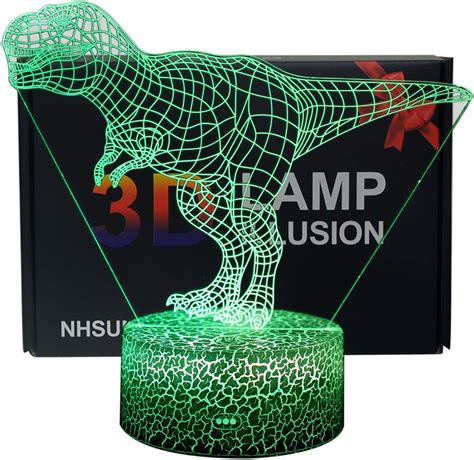 Nhsunray Dinosaure Nuit Lumi Re D Dinosaure Illusion Lampe Couleurs