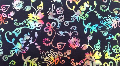 Celestial Batik Black With Flowers W Dry Goods And Ts