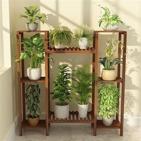 Dakota Fields Benders Rectangular Multi Tiered Solid Wood Plant Stand