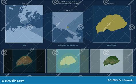 Wrangel Island Russia Location Diagram Yellow Stock Illustration