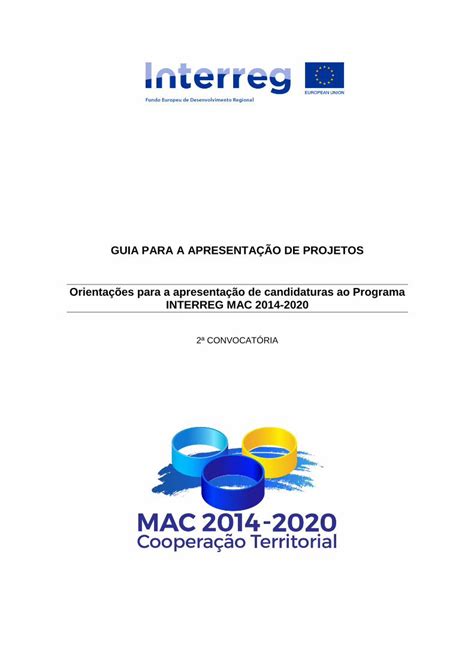 PDF GUIA PARA A APRESENTAÇÃO DE PROJETOS Orientações 3 1