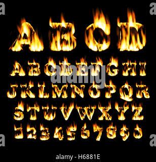 Fire Alphabet Letter U Flaming Burn Font Brennende Flamme Text Mit