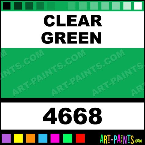 Clear Green Artist Acrylic Paints 4668 Clear Green Paint Clear