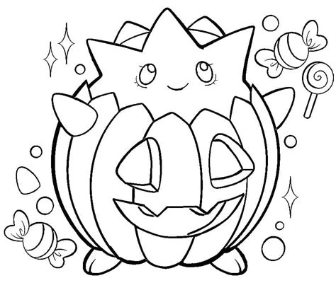 Desenhos De Pok Mon Togepi De Halloween Para Colorir E Imprimir