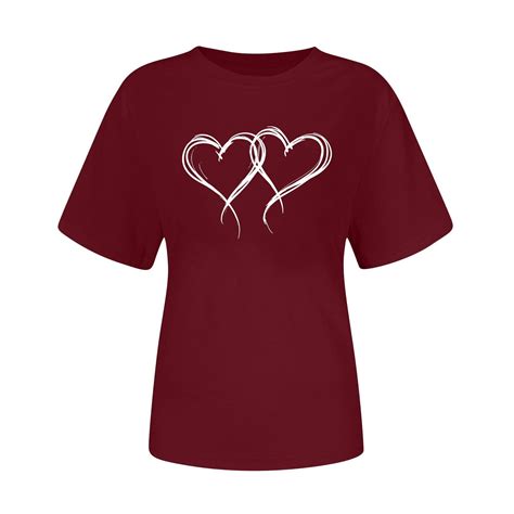 FRSASU Heart Shirts for Women - Trendy Short Sleeve Womens Graphic T