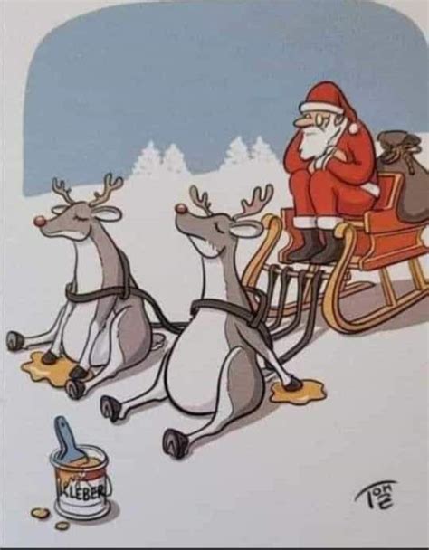 A Santa Clause Riding In A Sleigh With Two Reindeers And An Ice Cream Can