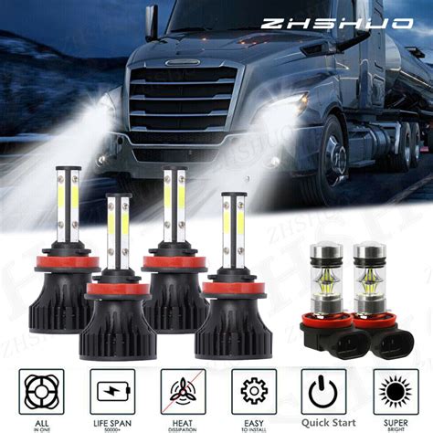 For Freightliner Cascadia 2008 2016 Led Headlight Highlowfog Bulbs