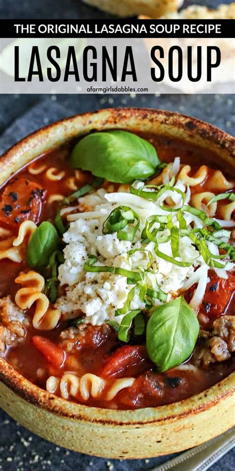 The Original Lasagna Soup Recipe In A Bowl