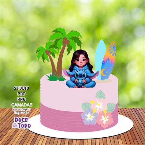 Topo De Bolo Lilo E Stitch Png - Topo de Bolo Lilo e Stitch 02 Studio/PDF/PNG - Doce Topo