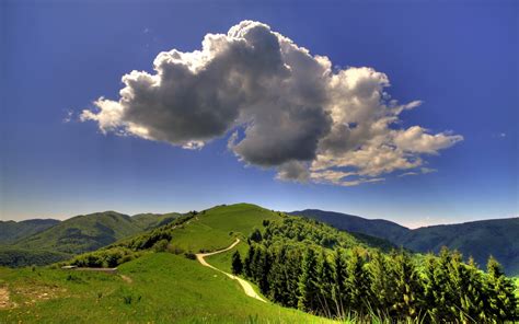 Hd Wallpaper Serene Landscape With Majestic Cloud