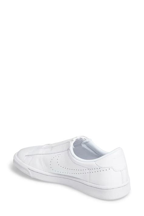 Nike Leather Classic Ez Slip-on Tennis Shoe (women) in White/White (White) - Lyst