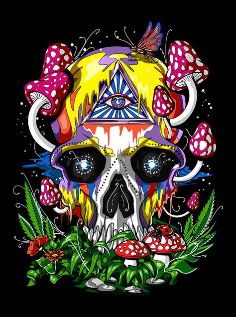 Psychedelic Skull Digital Art By Nikolay Todorov Pixels