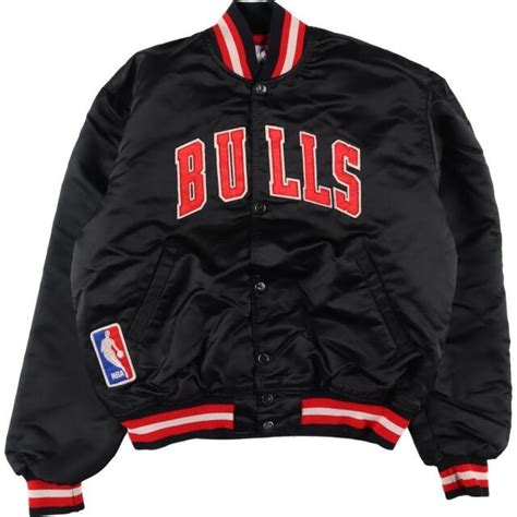 古着 80年代 スターター Starter Nba Chicagobulls シカゴブルズ 中綿入り ナイロンスタジャン アワードジャケット