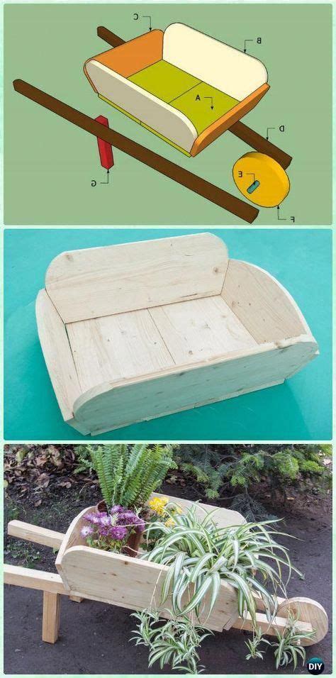 Diy Wooden Wheel Barrow Planter Free Plan And Instruction Diy Wheelbarrow Miniature Garden