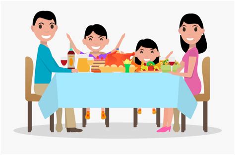 Family Sitting At Dinner Table Cartoon , Free Transparent Clipart ...