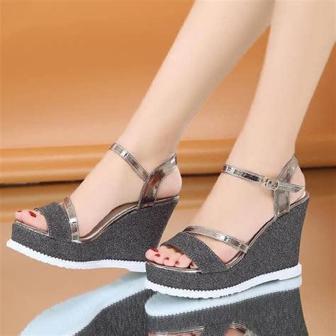 Women Girls Fashion Sandal 11 Cm High Heel Sandals Sweet Platform Shoes